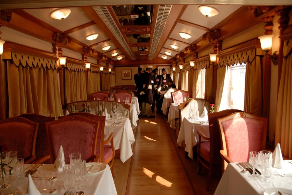 Dinning Area - The Golden Chariot Luxury Train in India