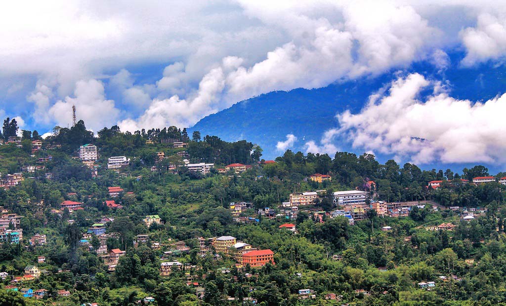 Himalayan Mountains View of Kalimpong Town Darjeeling West Bengal India