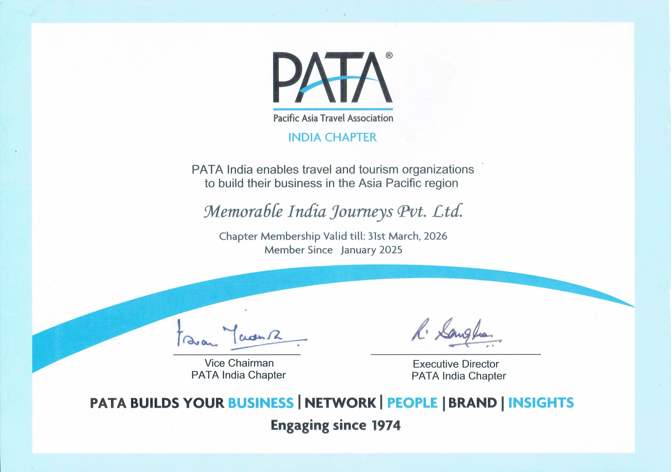 PATA Certificate